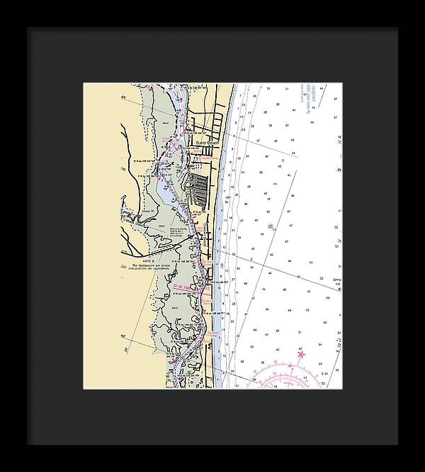 Crescent-beach -florida Nautical Chart _v6 - Framed Print