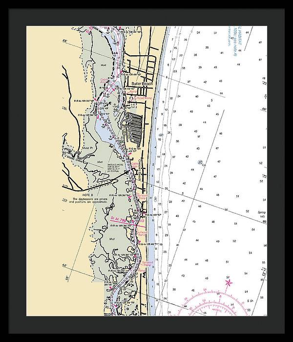 Crescent-beach -florida Nautical Chart _v6 - Framed Print