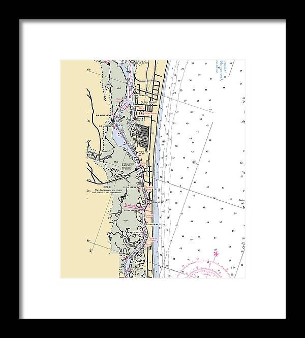 Crescent-beach -florida Nautical Chart _v6 - Framed Print