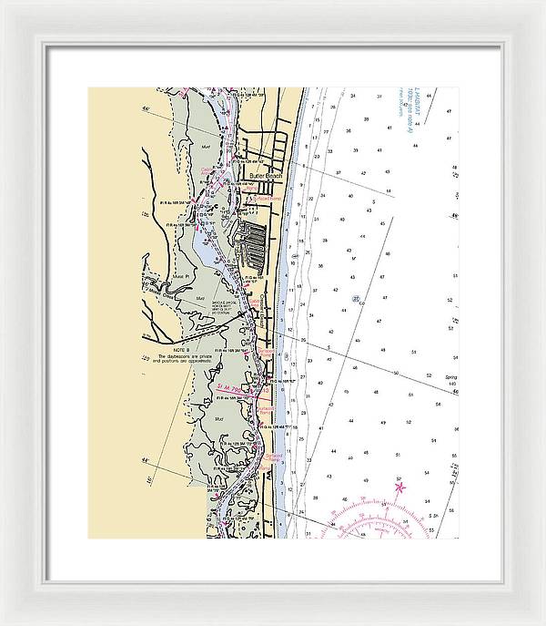 Crescent-beach -florida Nautical Chart _v6 - Framed Print