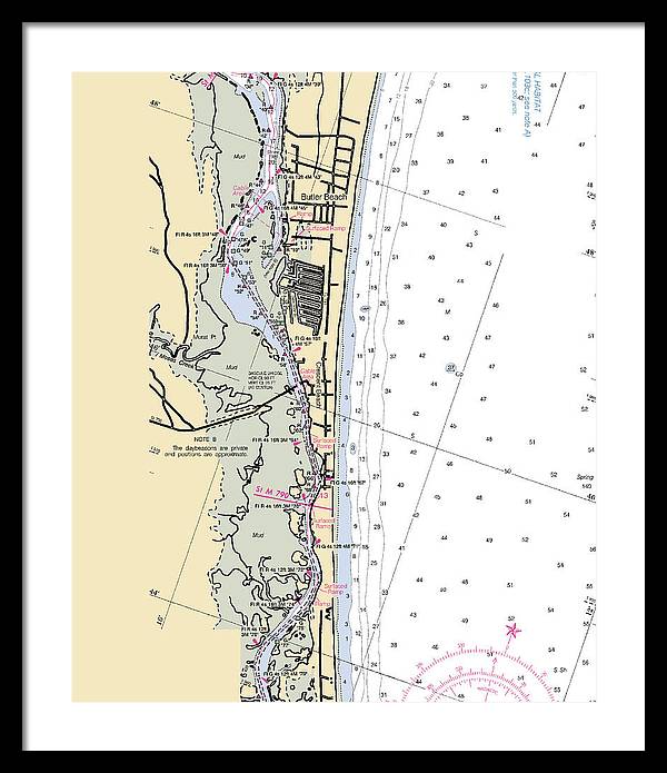 Crescent-beach -florida Nautical Chart _v6 - Framed Print