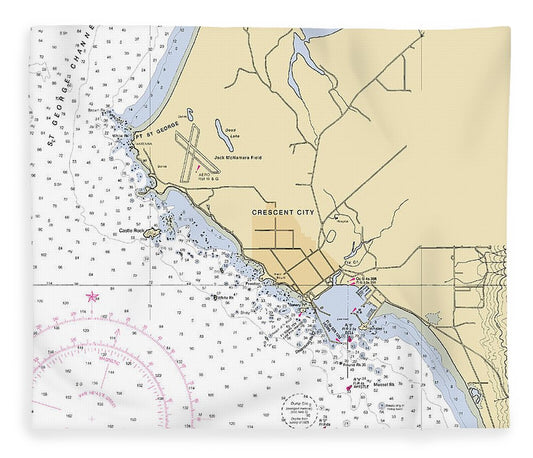 Crescent City  California Nautical Chart _V6 Blanket