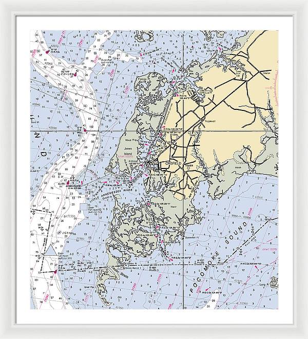 Crisfield Point-maryland Nautical Chart - Framed Print