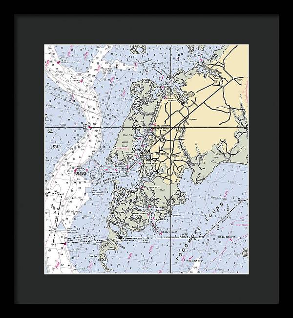 Crisfield Point-maryland Nautical Chart - Framed Print