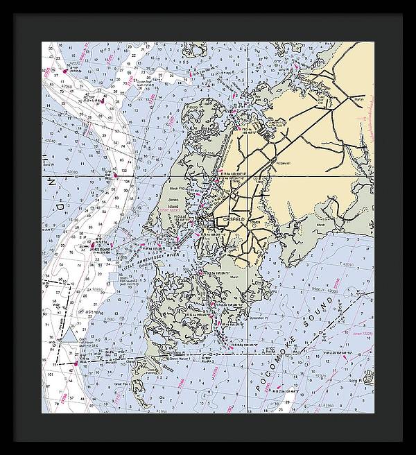 Crisfield Point-maryland Nautical Chart - Framed Print