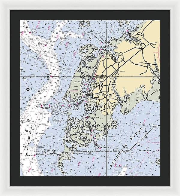 Crisfield Point-maryland Nautical Chart - Framed Print