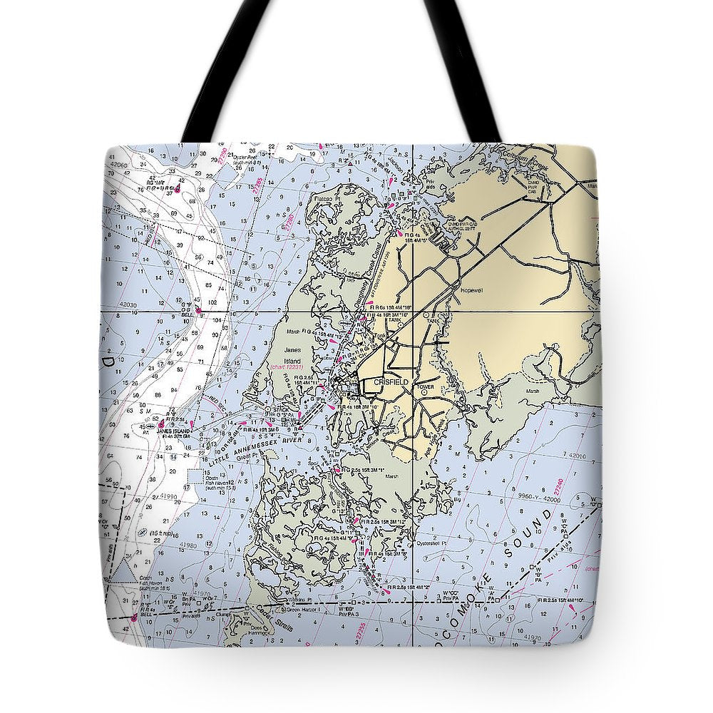 Crisfield Point-maryland Nautical Chart - Tote Bag