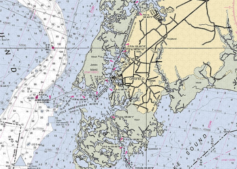 Crisfield Point-maryland Nautical Chart - Puzzle