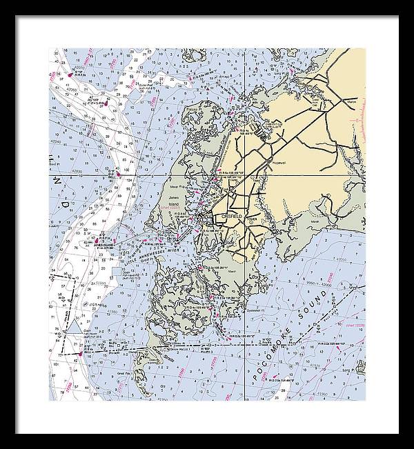 Crisfield Point-maryland Nautical Chart - Framed Print