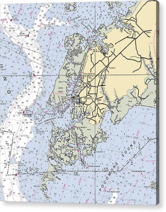 Crisfield Point-Maryland Nautical Chart  Acrylic Print
