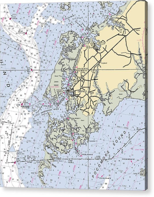 Crisfield Point-Maryland Nautical Chart  Acrylic Print