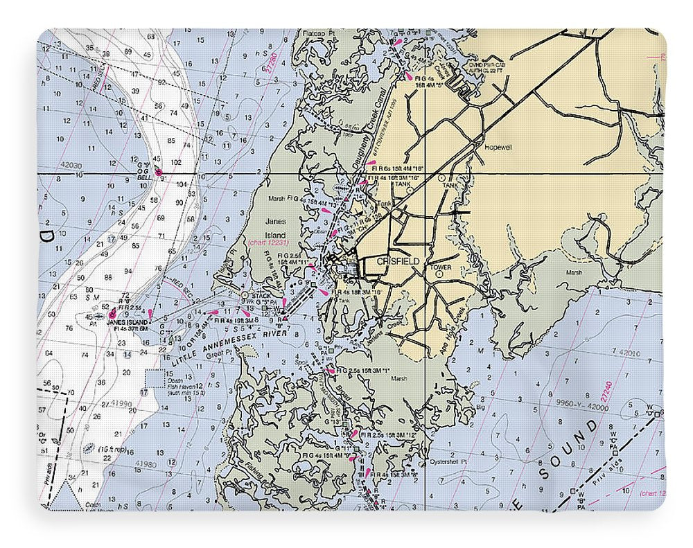 Crisfield Point-maryland Nautical Chart - Blanket