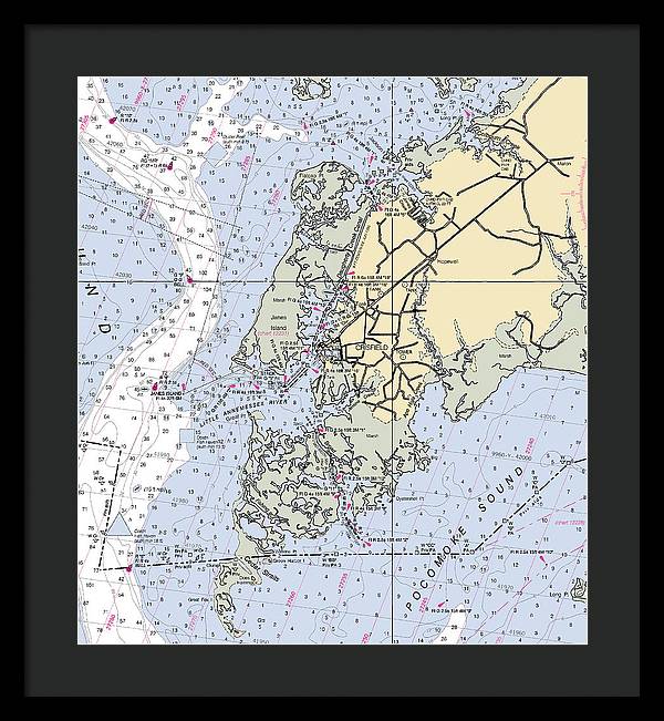 Crisfield Point-maryland Nautical Chart - Framed Print