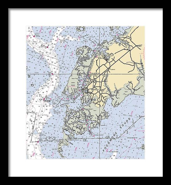 Crisfield Point-maryland Nautical Chart - Framed Print