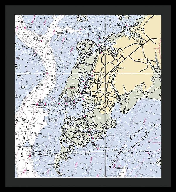 Crisfield Point-maryland Nautical Chart - Framed Print