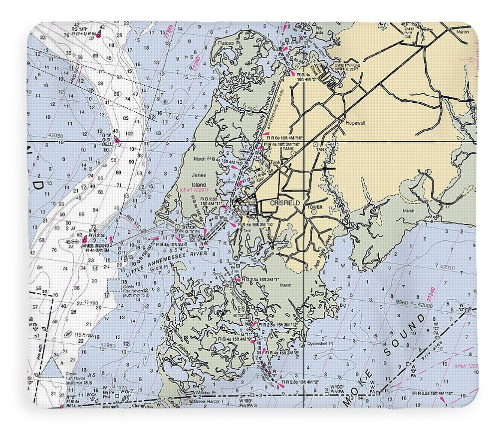 Crisfield Point-maryland Nautical Chart - Blanket