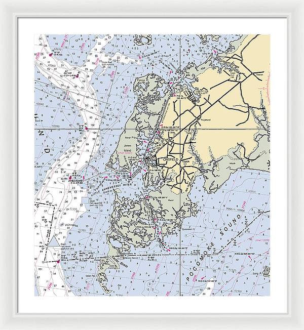 Crisfield Point-maryland Nautical Chart - Framed Print