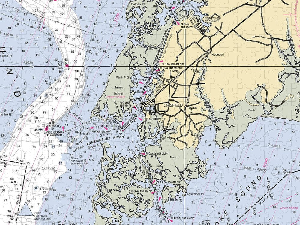 Crisfield Point Maryland Nautical Chart Puzzle