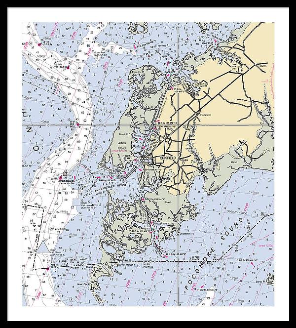 Crisfield Point-maryland Nautical Chart - Framed Print