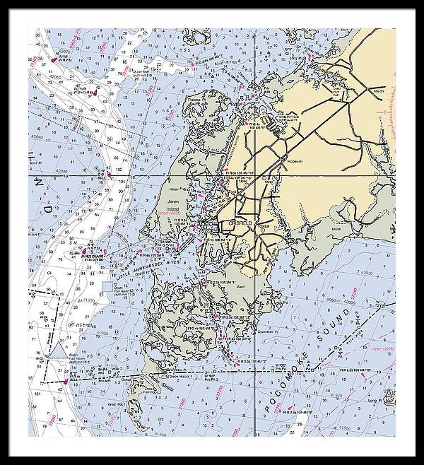 Crisfield Point-maryland Nautical Chart - Framed Print