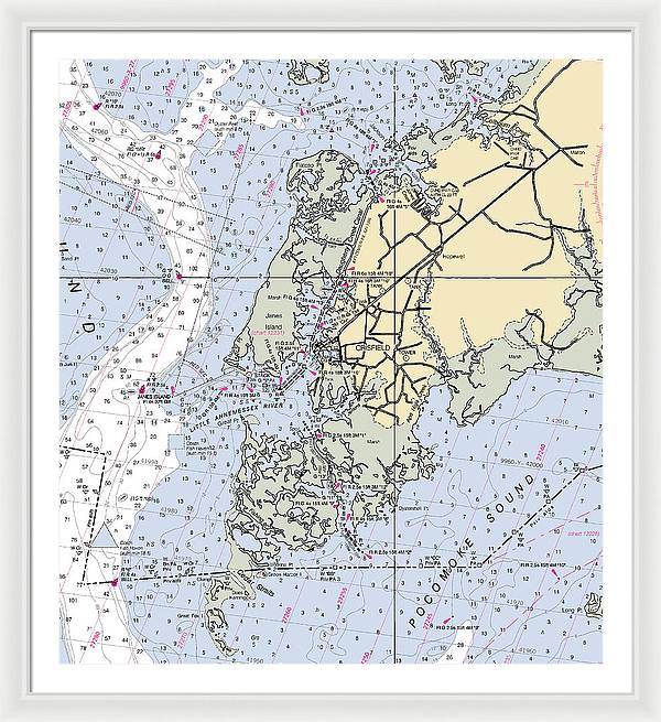 Crisfield Point-maryland Nautical Chart - Framed Print