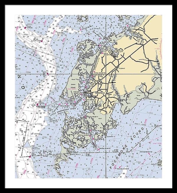 Crisfield Point-maryland Nautical Chart - Framed Print