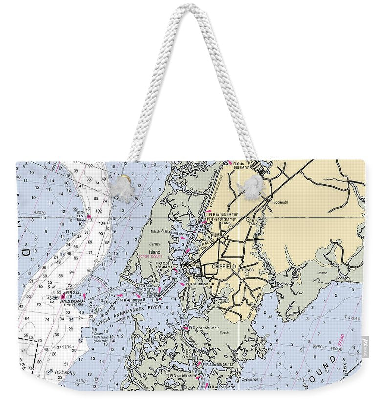 Crisfield Point-maryland Nautical Chart - Weekender Tote Bag