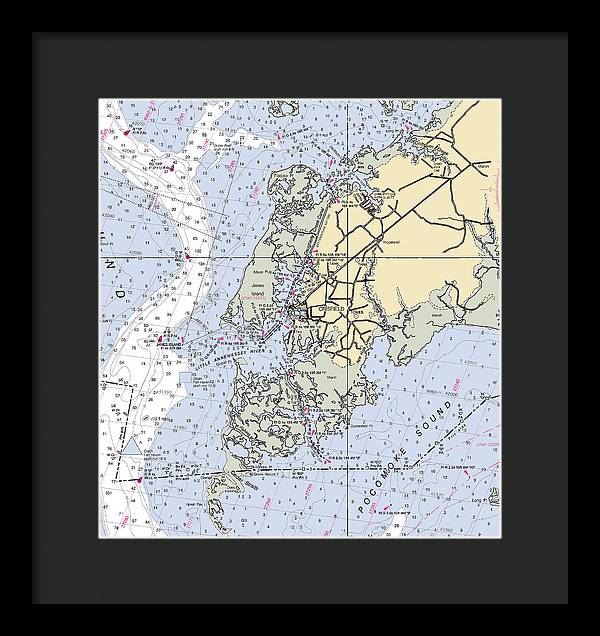 Crisfield Point-maryland Nautical Chart - Framed Print