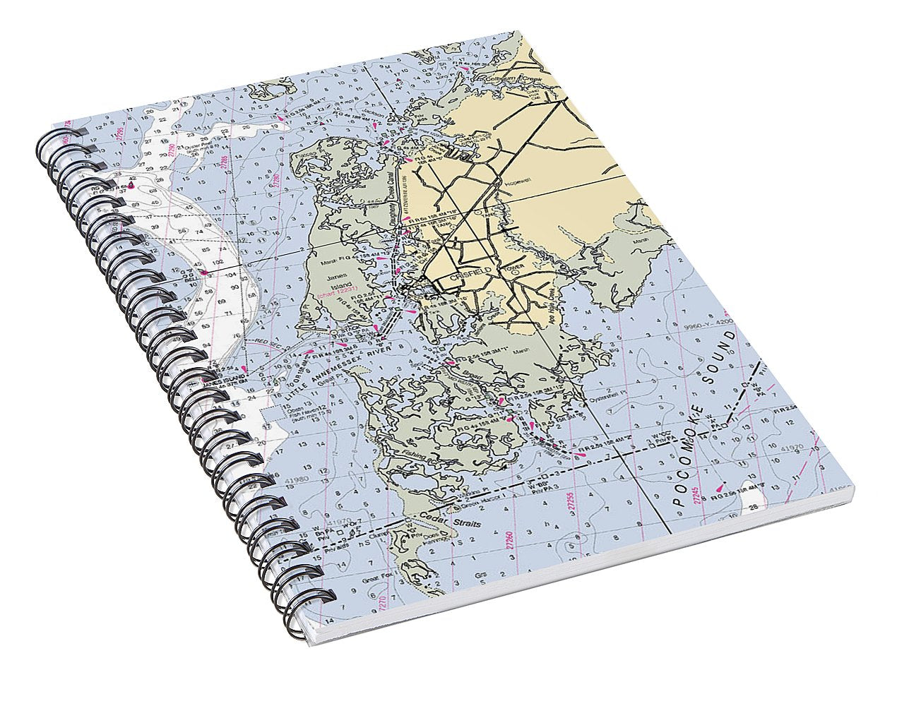 Crisfield Point-maryland Nautical Chart - Spiral Notebook