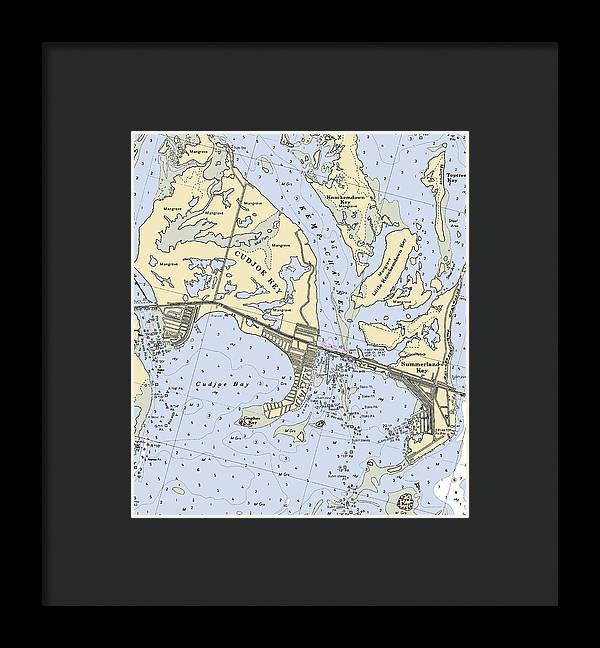 Cudjoe Summerland Keys-florida Nautical Chart - Framed Print