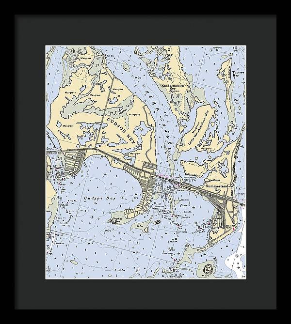 Cudjoe Summerland Keys-florida Nautical Chart - Framed Print