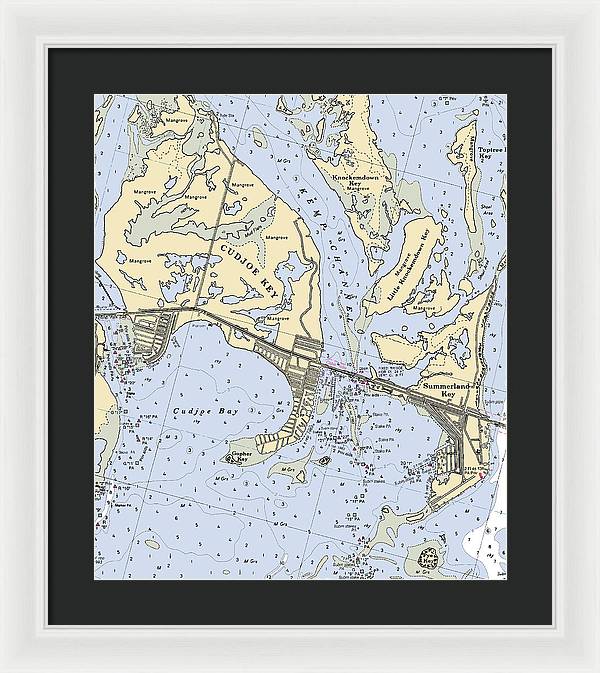 Cudjoe Summerland Keys-florida Nautical Chart - Framed Print