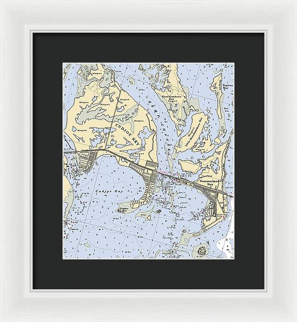 Cudjoe Summerland Keys-florida Nautical Chart - Framed Print