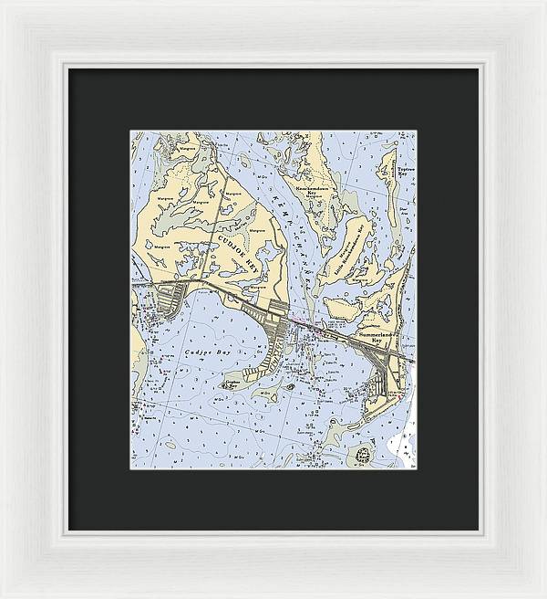 Cudjoe Summerland Keys-florida Nautical Chart - Framed Print