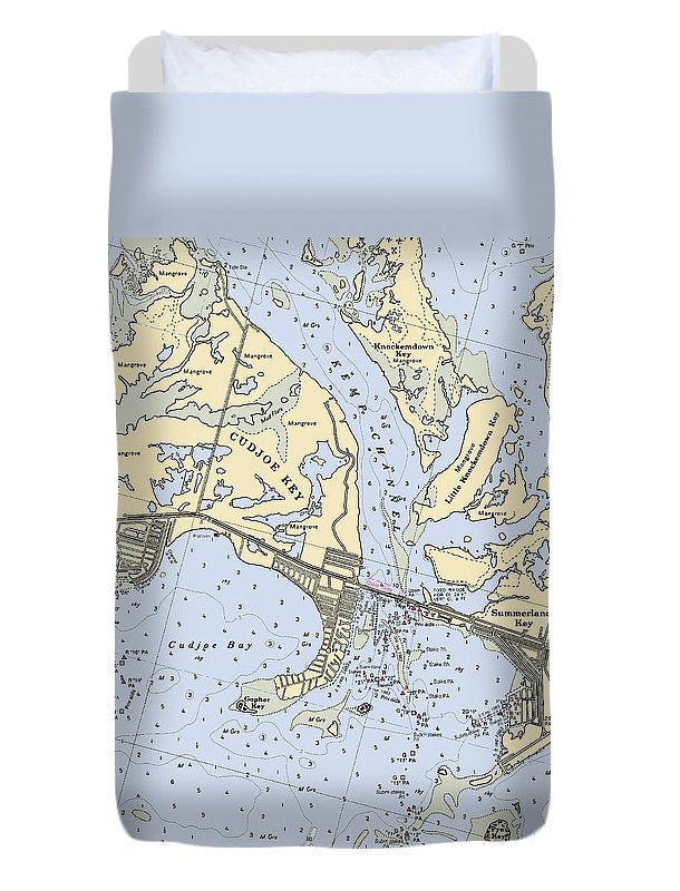 Cudjoe Summerland Keys-florida Nautical Chart - Duvet Cover