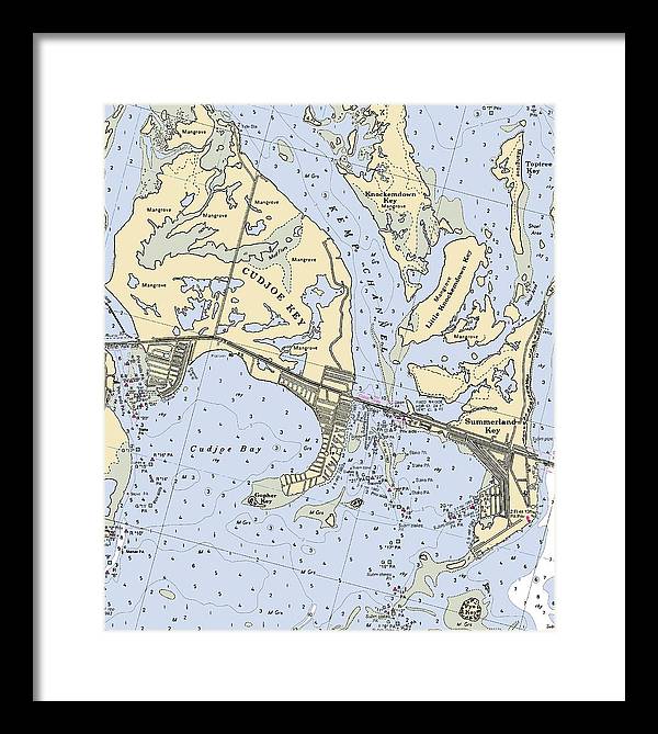 Cudjoe Summerland Keys-florida Nautical Chart - Framed Print