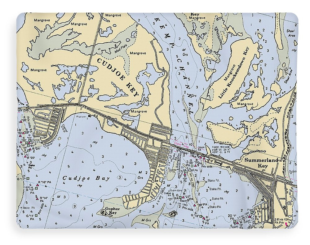 Cudjoe Summerland Keys-florida Nautical Chart - Blanket