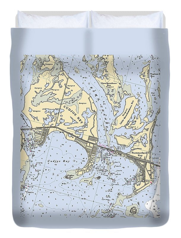 Cudjoe Summerland Keys-florida Nautical Chart - Duvet Cover