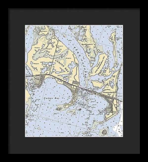 Cudjoe Summerland Keys-florida Nautical Chart - Framed Print