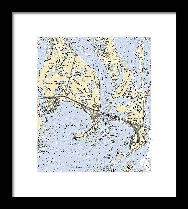 Cudjoe Summerland Keys-florida Nautical Chart - Framed Print