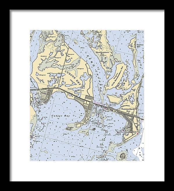 Cudjoe Summerland Keys-florida Nautical Chart - Framed Print