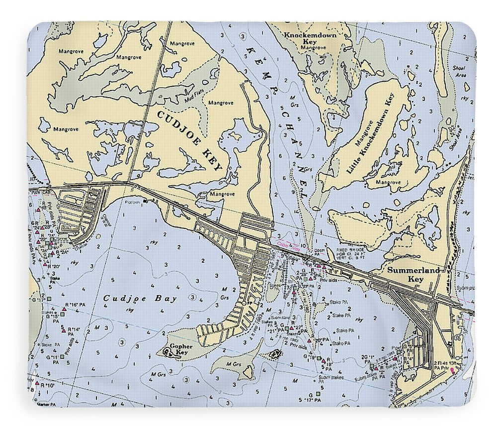 Cudjoe Summerland Keys-florida Nautical Chart - Blanket