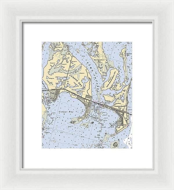 Cudjoe Summerland Keys-florida Nautical Chart - Framed Print