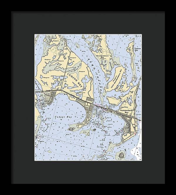 Cudjoe Summerland Keys-florida Nautical Chart - Framed Print