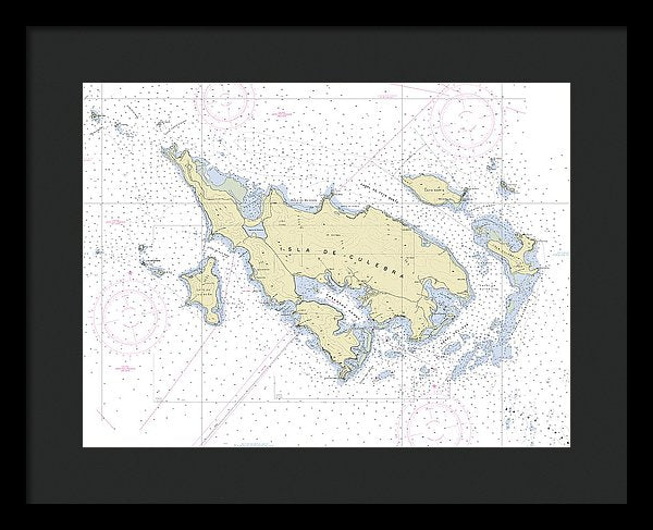Culebra Puerto Rico Nautical Chart - Framed Print