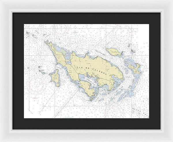 Culebra Puerto Rico Nautical Chart - Framed Print