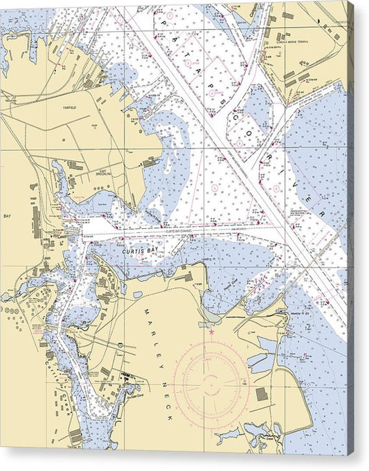 Curtis Bay-Maryland Nautical Chart  Acrylic Print