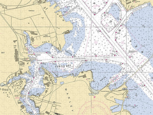 Curtis Bay Maryland Nautical Chart Puzzle