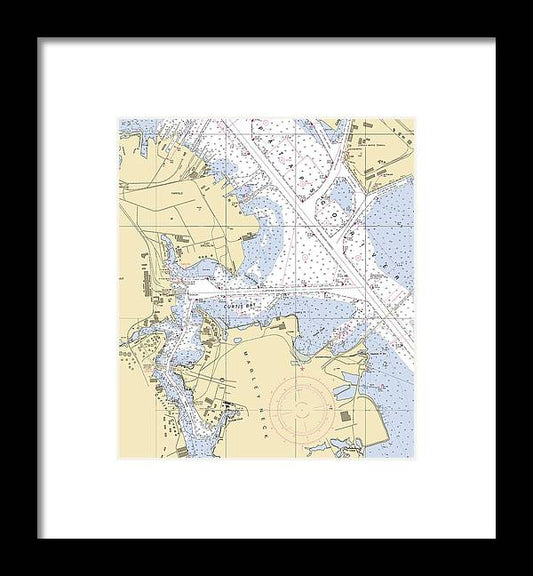 A beuatiful Framed Print of the Curtis Bay-Maryland Nautical Chart by SeaKoast
