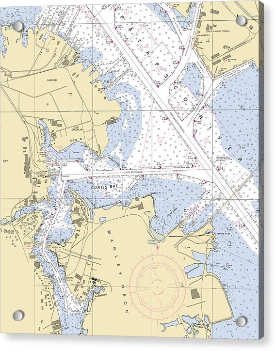 Curtis Bay-maryland Nautical Chart - Acrylic Print